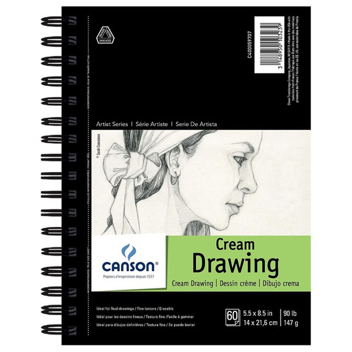 Canson Cream Drawing 5.5X8.5 Wire bound Pad